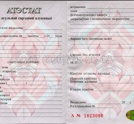 Аттестат о Полном Среднем Образовании Беларуси 2023г в Абакане